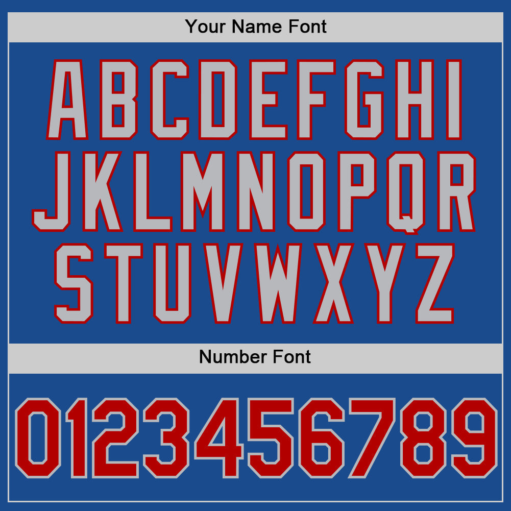 Custom Blue Red-Gray Authentic Throwback Baseball Jersey - Sky-Custom