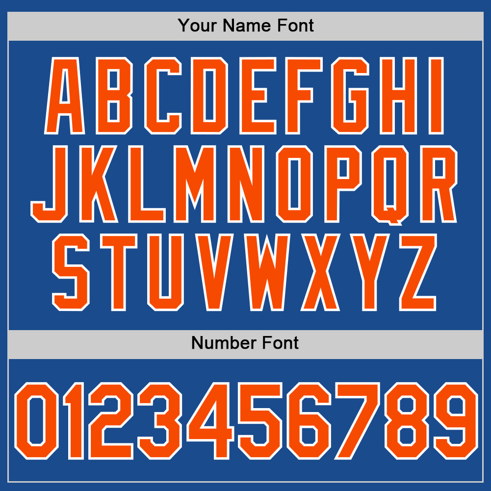 Custom Blue Orange-White Authentic Throwback Baseball Jersey - Sky-Custom