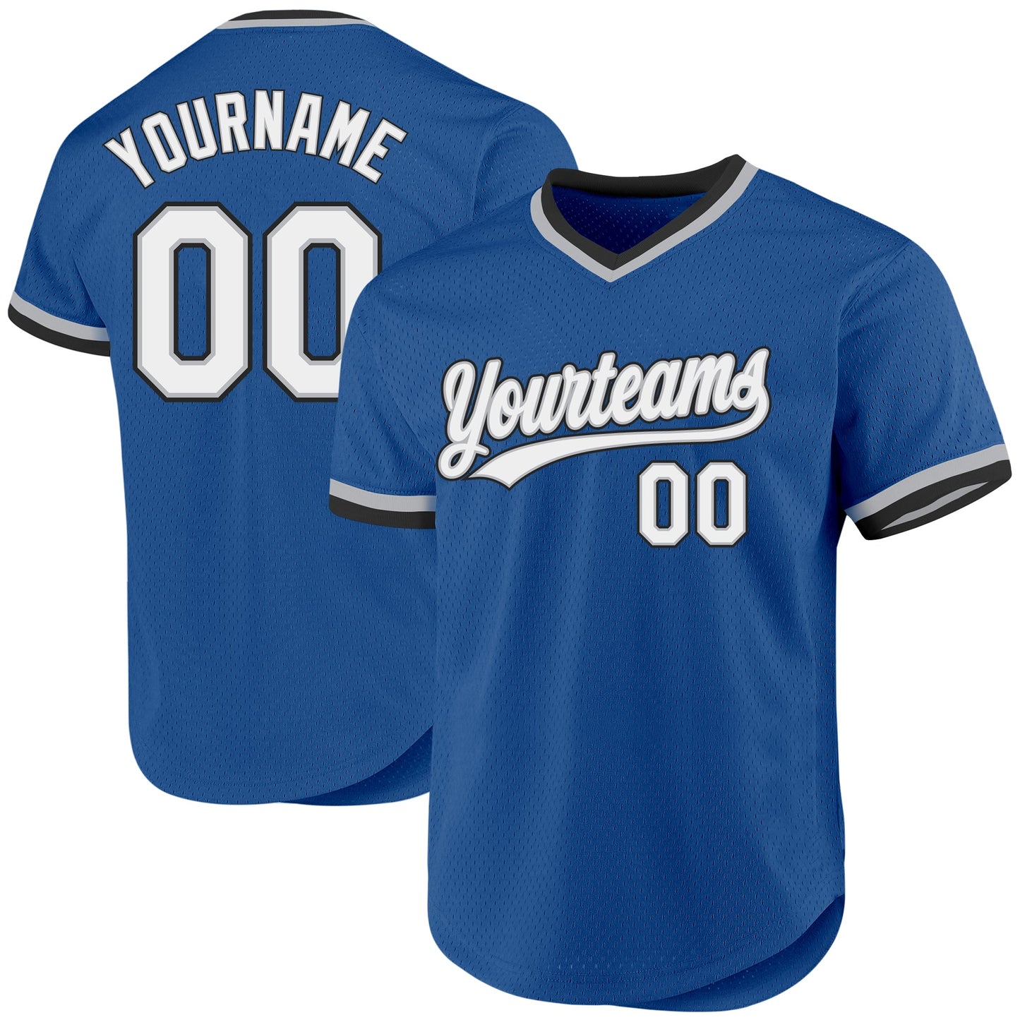 Custom Blue Gray-Black Authentic Throwback Baseball Jersey - Sky-Custom
