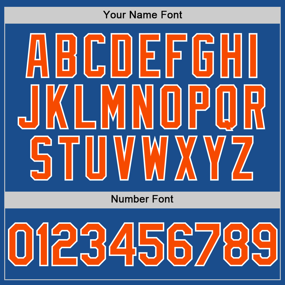 Custom Blue Orange-White Mesh Authentic Throwback Baseball Jersey - Sky-Custom