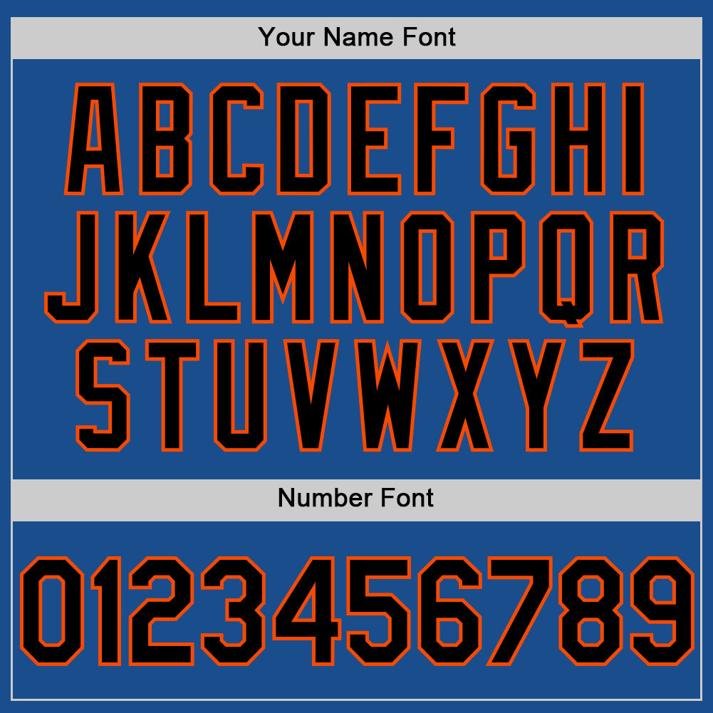 Custom Blue Black-Orange Mesh Authentic Throwback Baseball Jersey - Sky-Custom