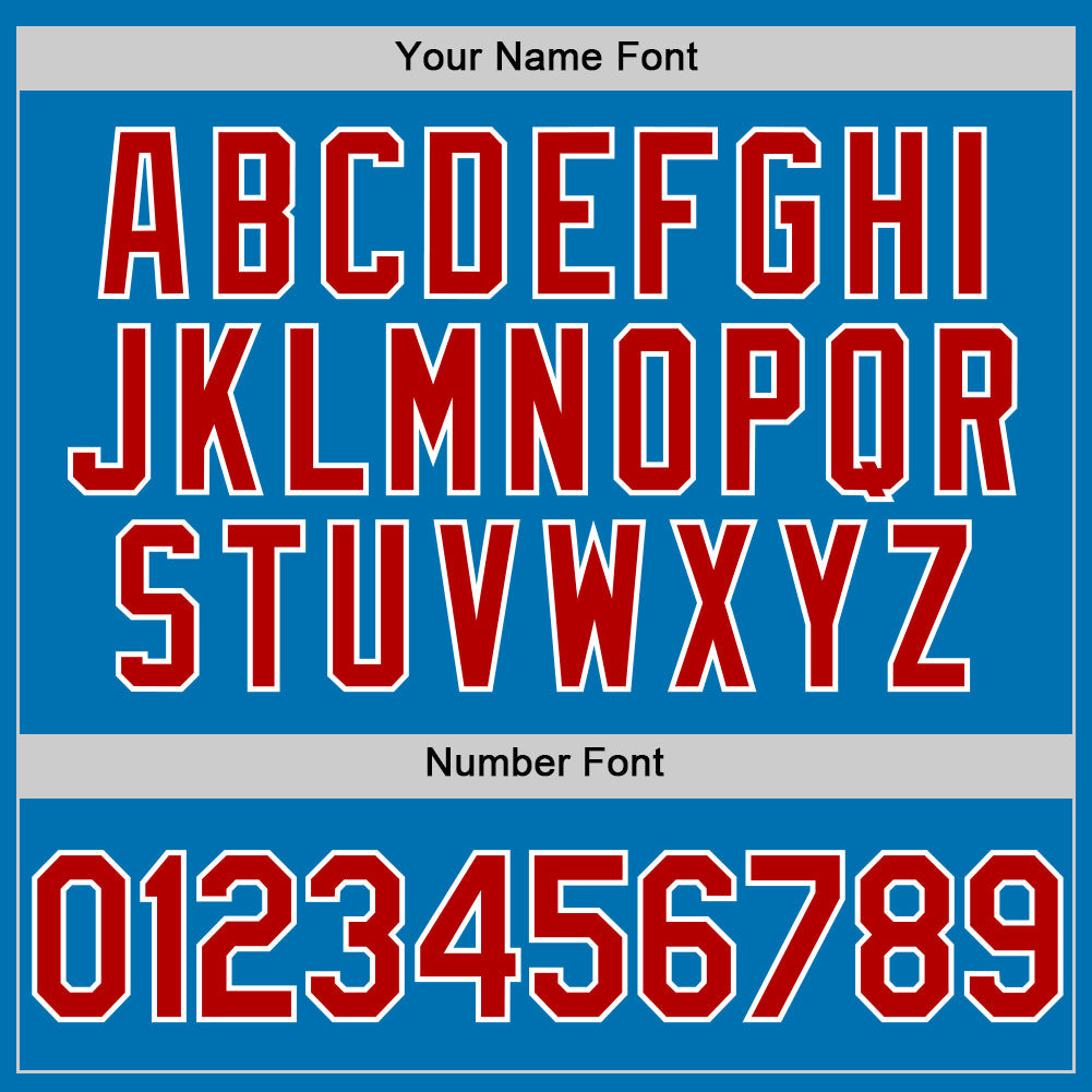 Custom Blue Red-White Authentic Baseball Jersey - Sky-Custom