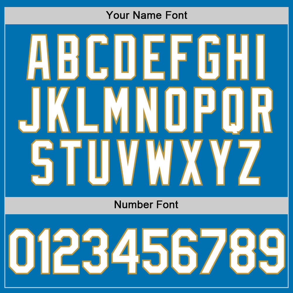 Custom Blue White-Old Gold Authentic Baseball Jersey - Sky-Custom