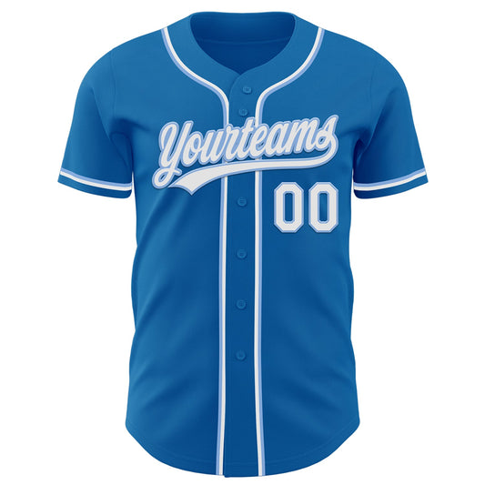 Custom Blue White-Light Blue Authentic Baseball Jersey - Sky-Custom