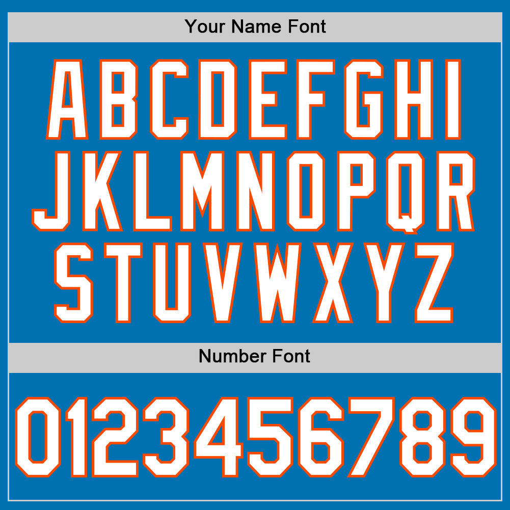 Custom Blue White-Orange Authentic Baseball Jersey - Sky-Custom