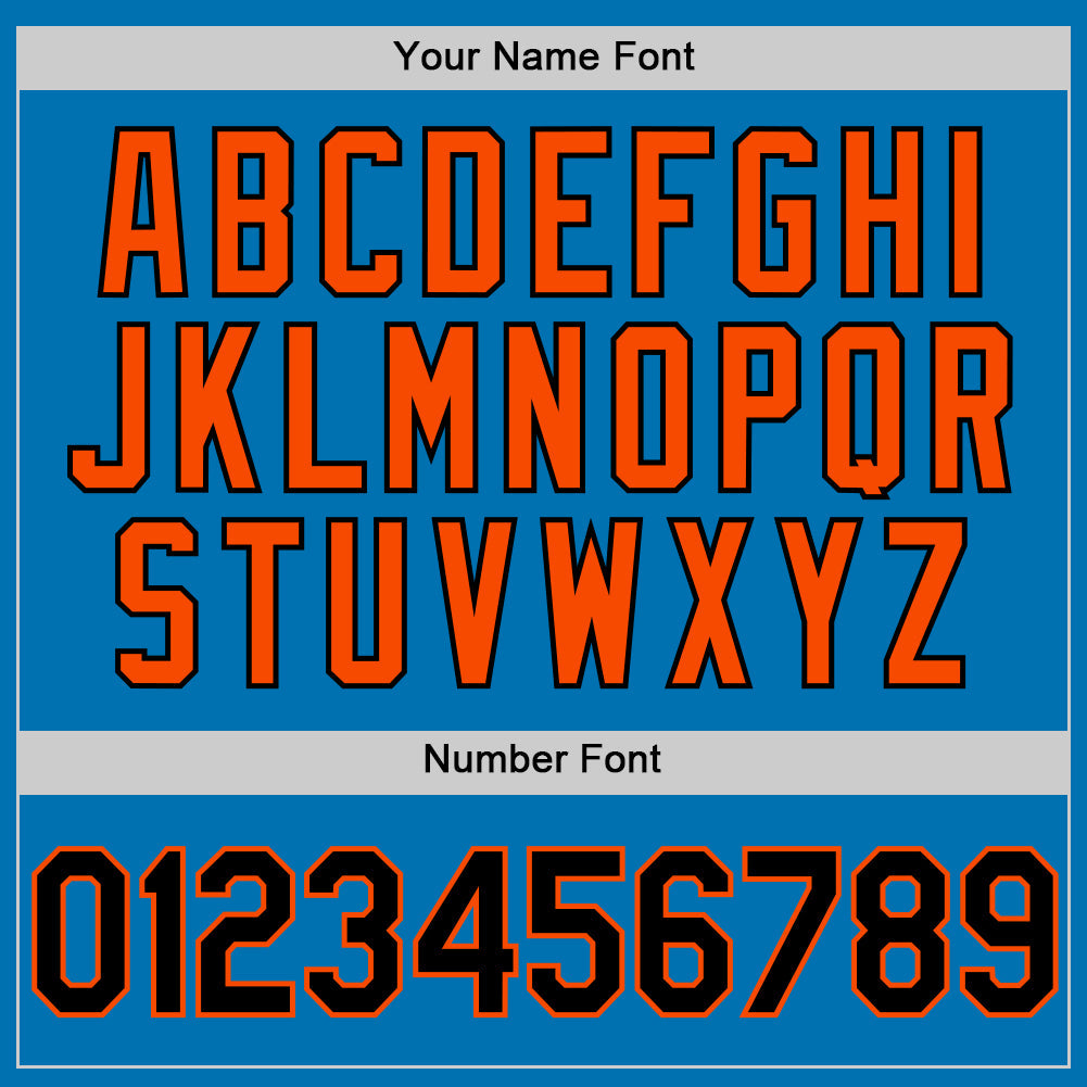 Custom Blue Black-Orange Authentic Baseball Jersey - Sky-Custom