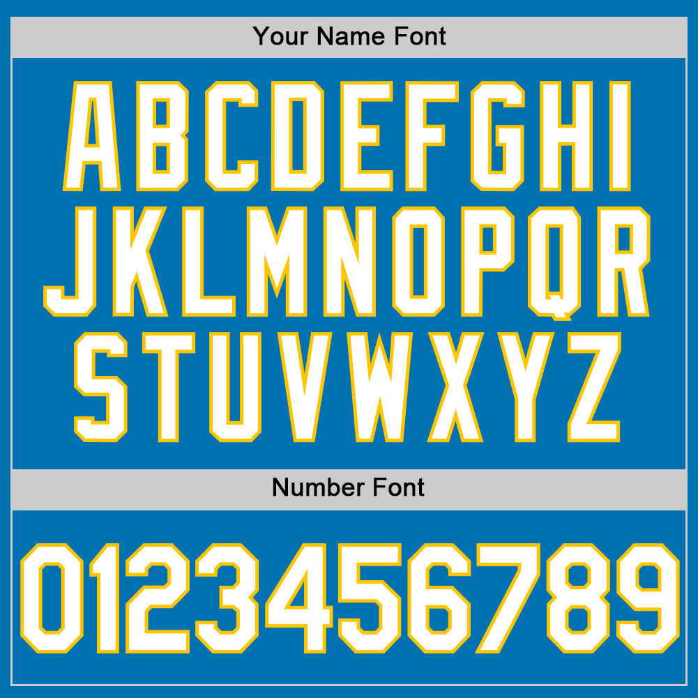 Custom Blue White-Yellow Authentic Baseball Jersey - Sky-Custom