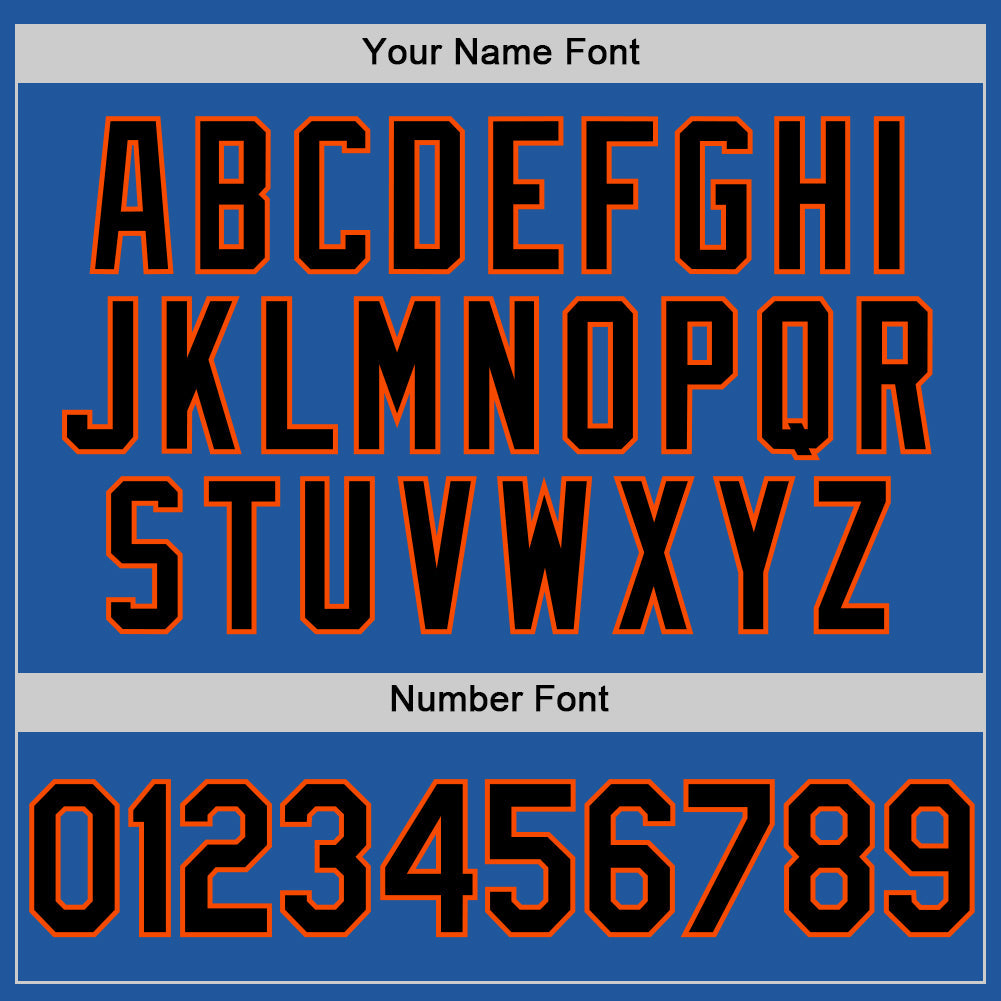 Custom Blue Black-Orange Authentic Throwback Baseball Jersey - Sky-Custom