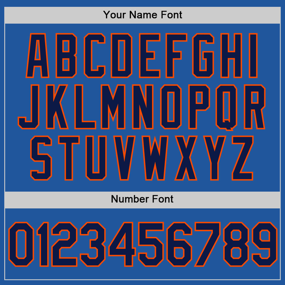 Custom Blue Navy-Orange Authentic Throwback Baseball Jersey - Sky-Custom