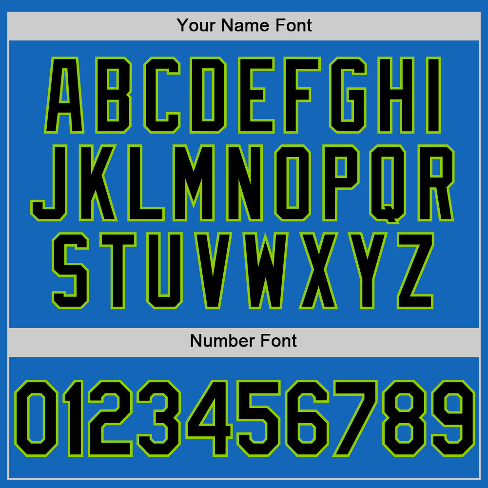 Custom Blue Black-Neon Green Authentic Throwback Basketball Jersey - Sky-Custom