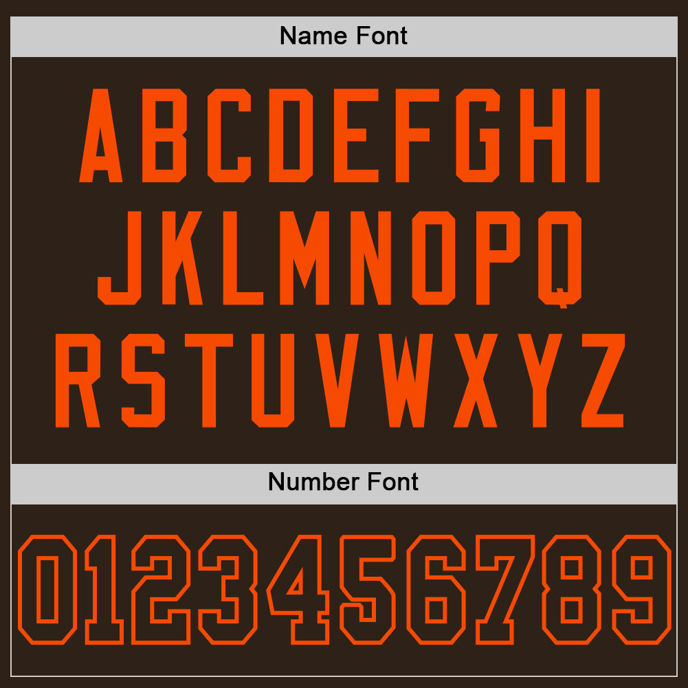 Custom Brown Brown-Orange Mesh Authentic Football Jersey - Sky-Custom