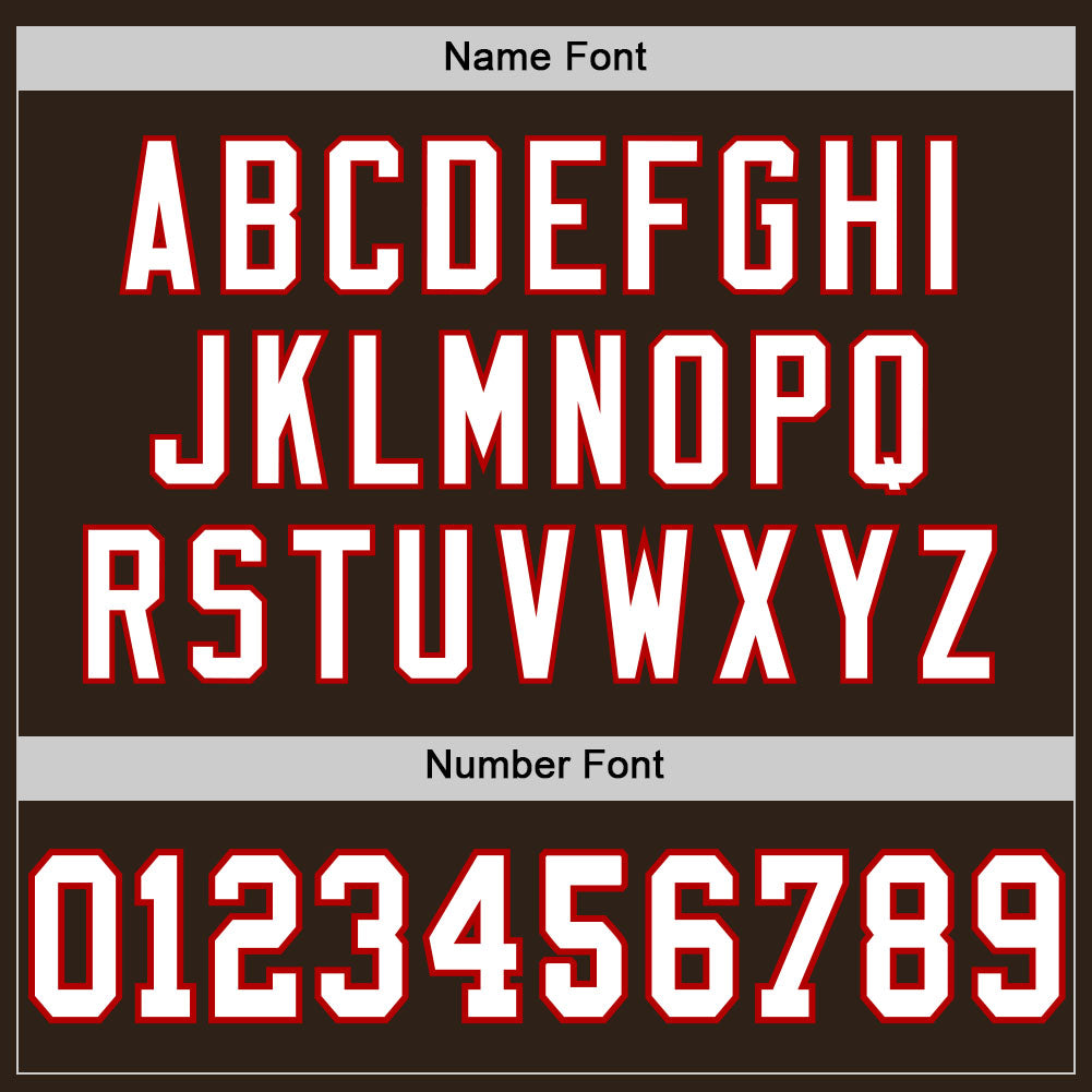 Custom Brown White-Red Mesh Authentic Football Jersey - Sky-Custom