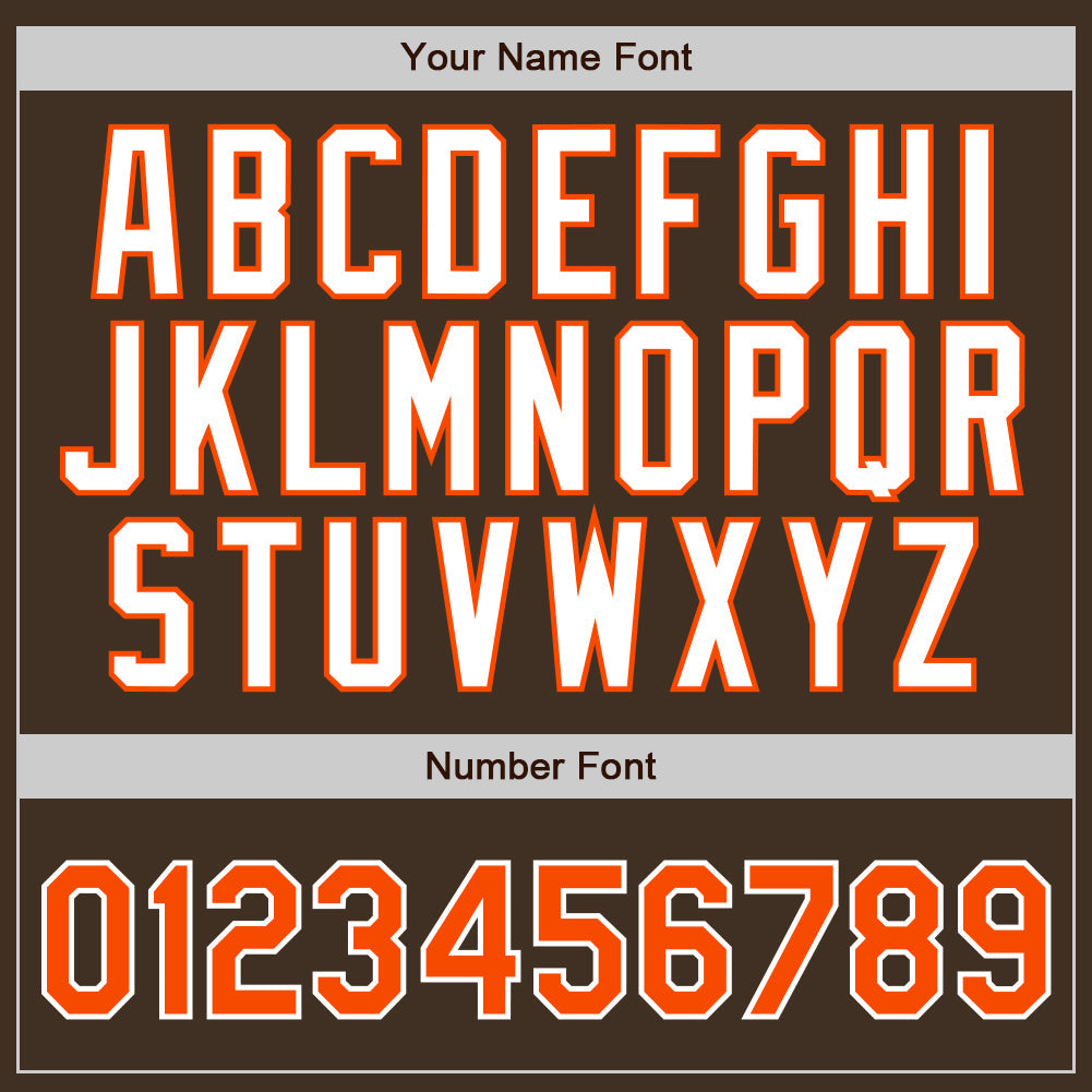 Custom Brown Orange Pinstripe Orange-White Authentic Baseball Jersey - Sky-Custom