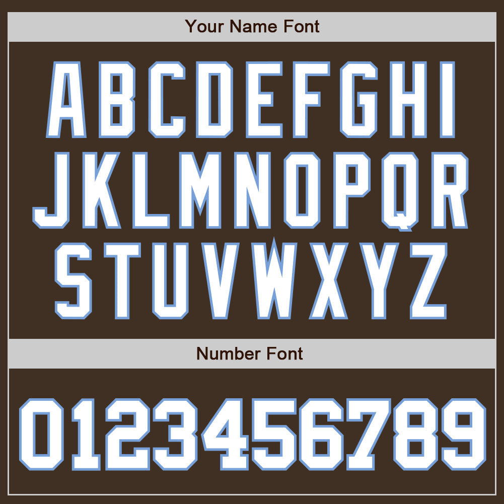 Custom Brown White-Light Blue Authentic Baseball Jersey - Sky-Custom