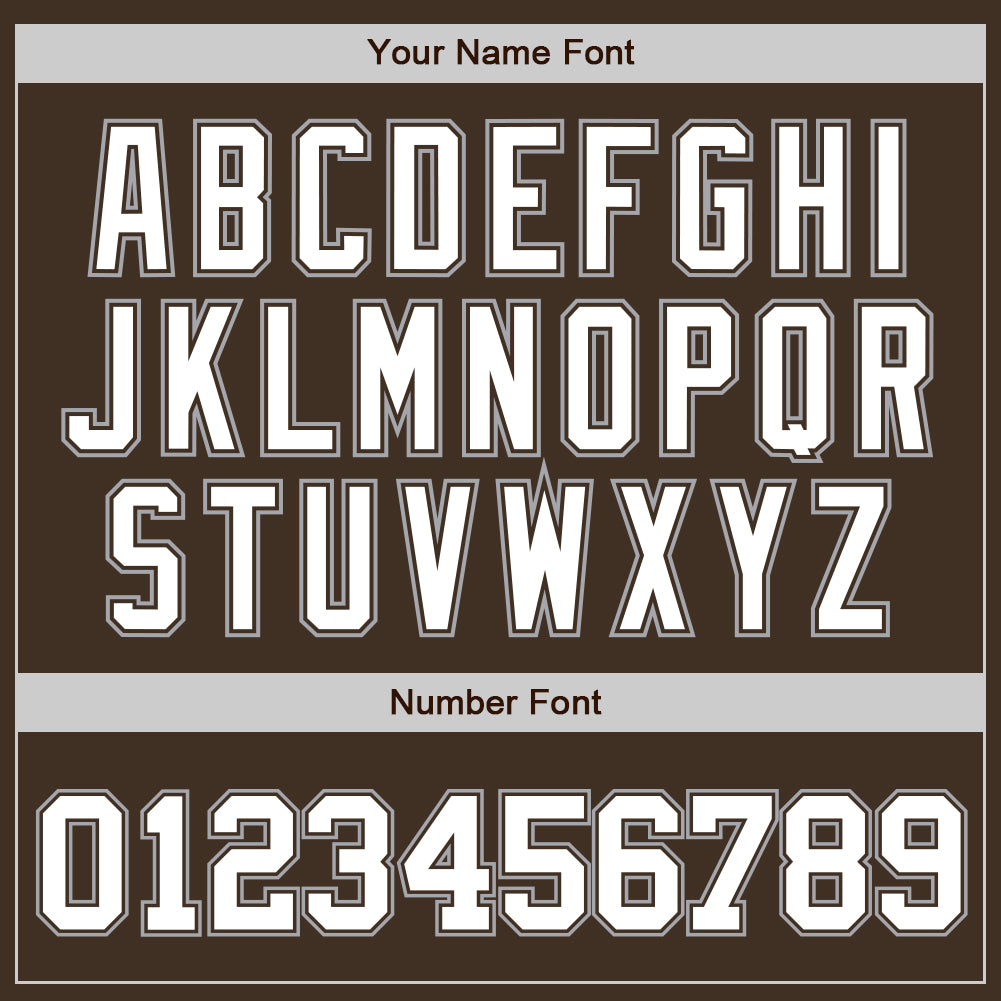 Custom Brown White-Gray Authentic Baseball Jersey - Sky-Custom