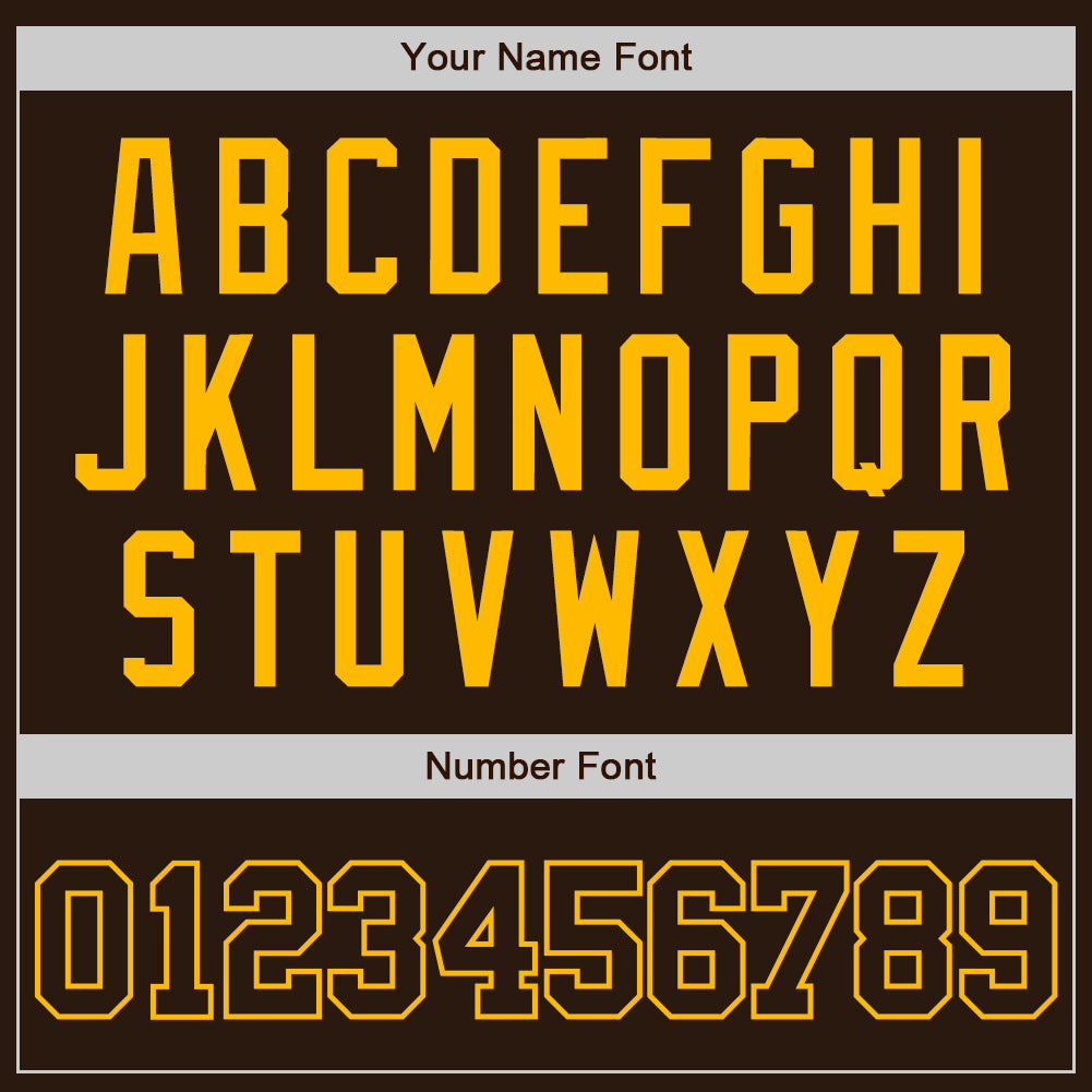 Custom Brown Brown-Gold Authentic Baseball Jersey - Sky-Custom