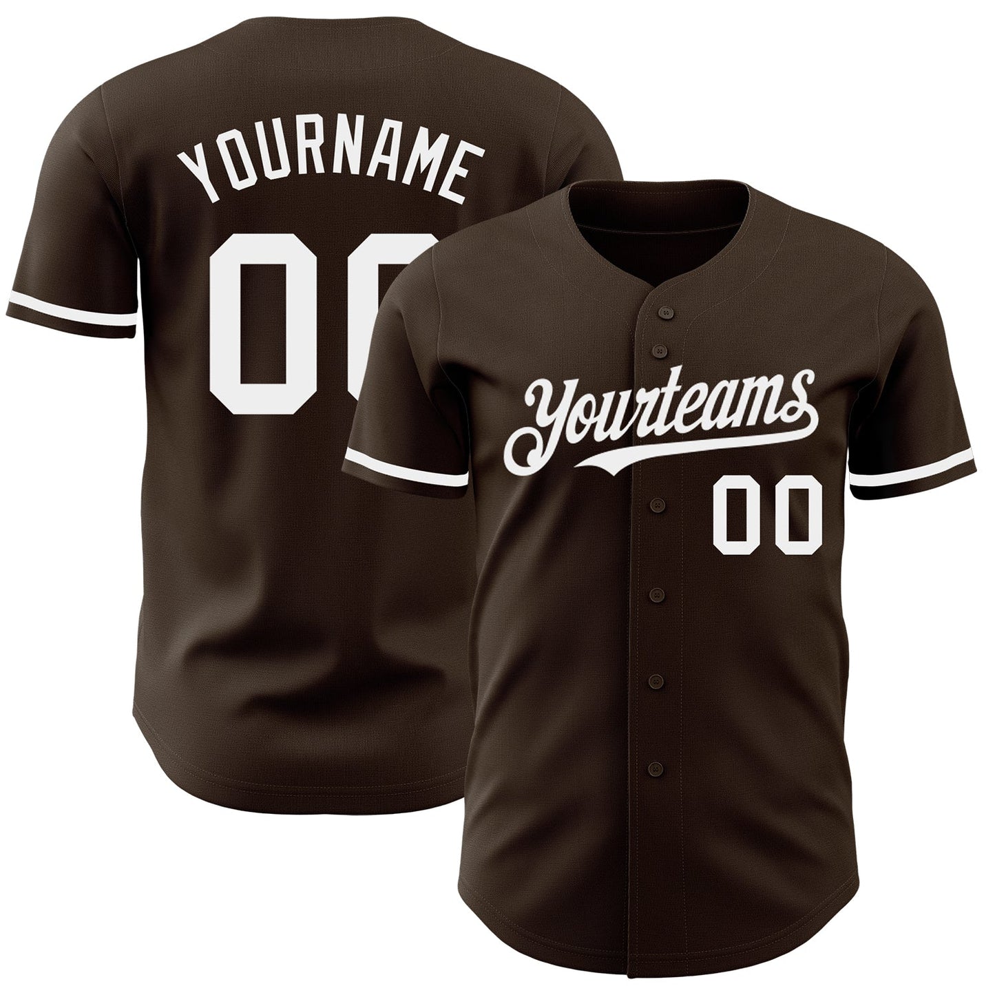 Custom Brown White Authentic Baseball Jersey - Sky-Custom