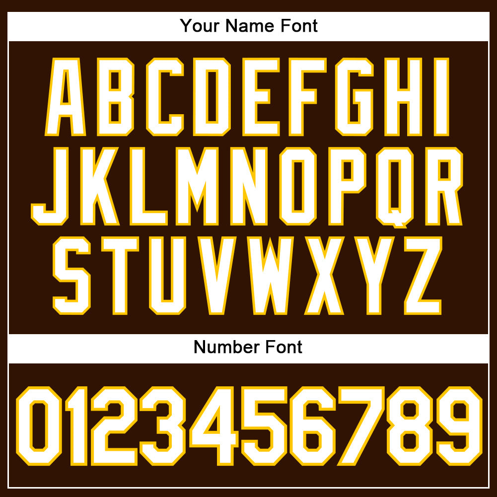 Custom Brown White Pinstripe Yellow Authentic Baseball Jersey - Sky-Custom