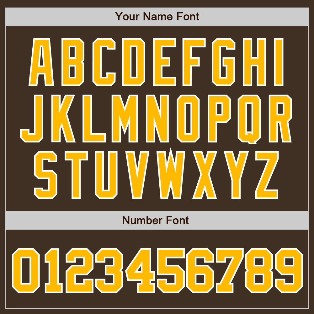 Custom Brown Gold-White Authentic Baseball Jersey - Sky-Custom