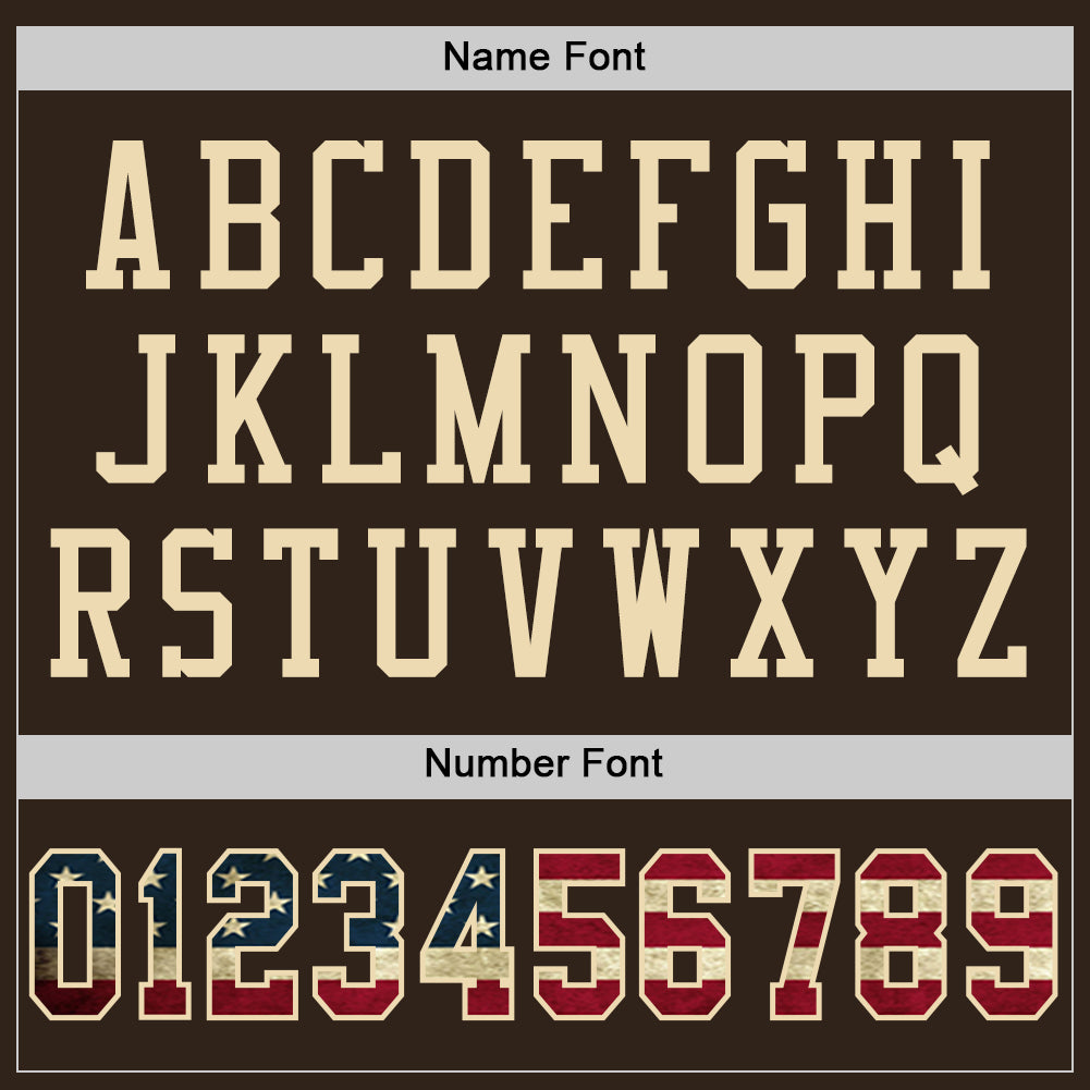 Custom Brown Vintage USA Flag-City Cream Mesh Authentic Football Jersey - Sky-Custom