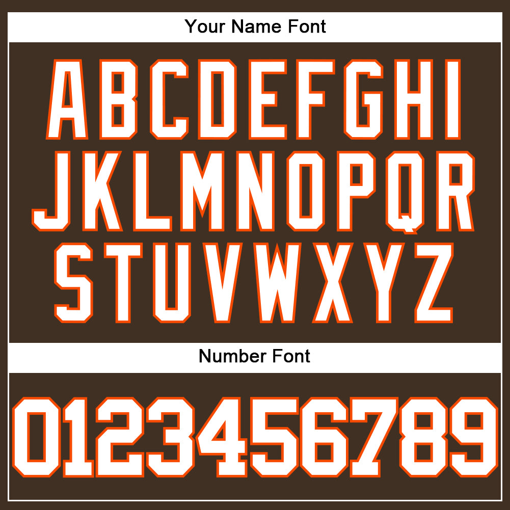 Custom Brown White-Orange Authentic Baseball Jersey - Sky-Custom