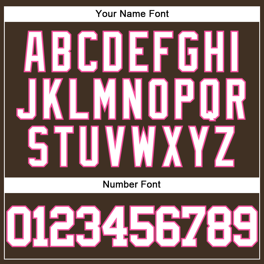 Custom Brown White-Pink Authentic Baseball Jersey - Sky-Custom