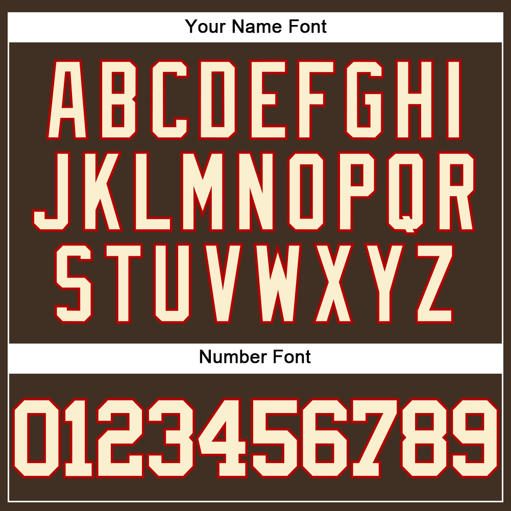 Custom Brown Cream-Red Authentic Baseball Jersey - Sky-Custom