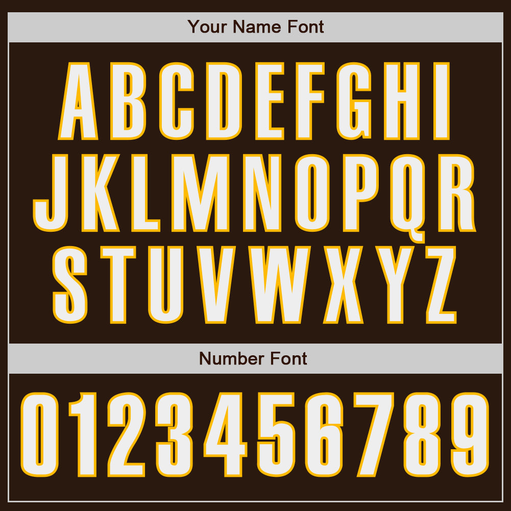 Custom Brown White-Gold Authentic Baseball Jersey - Sky-Custom