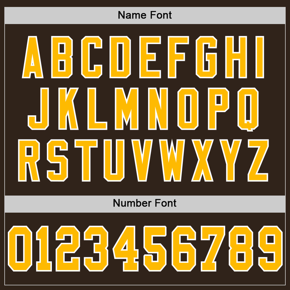 Custom Brown Gold-White Mesh Authentic Throwback Football Jersey - Sky-Custom