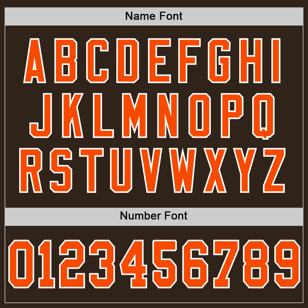 Custom Brown Orange-White Mesh Authentic Throwback Football Jersey - Sky-Custom