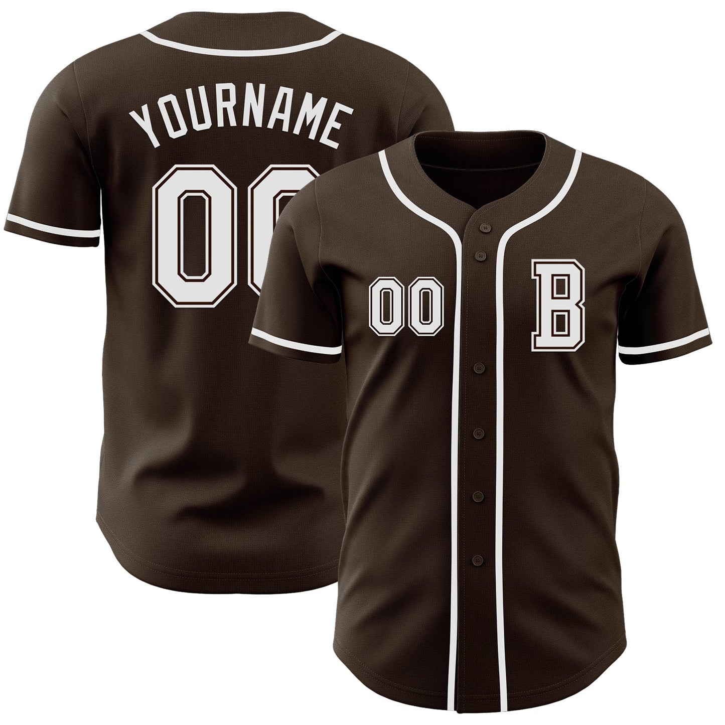Custom Brown White Authentic Baseball Jersey - Sky-Custom