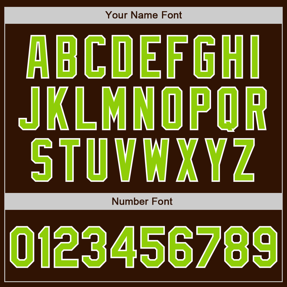 Custom Brown Neon Green-White Authentic Baseball Jersey - Sky-Custom