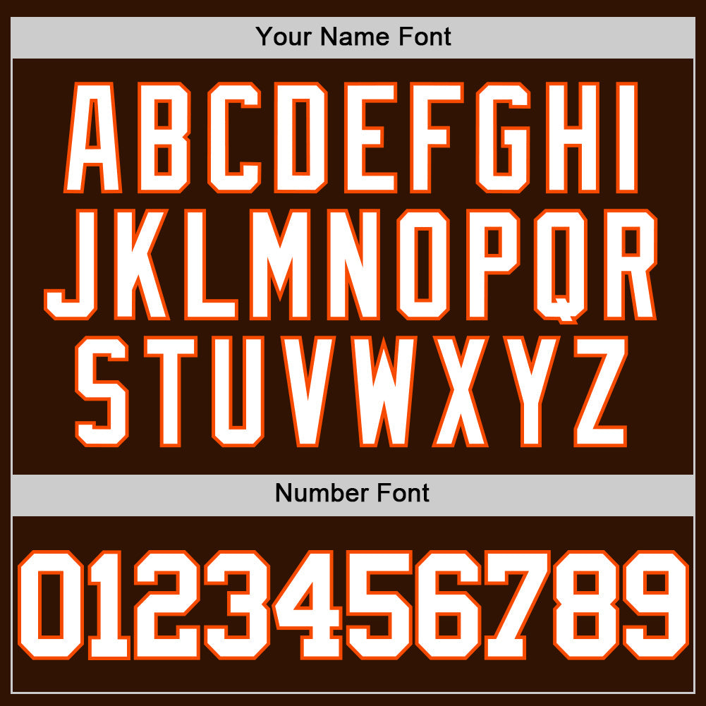 Custom Brown White-Orange Authentic Basketball Jersey - Sky-Custom