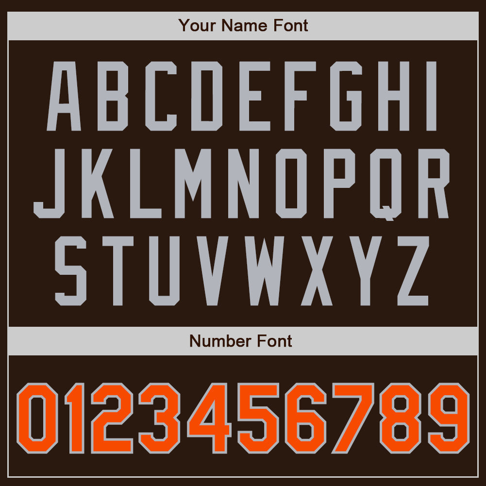 Custom Brown Orange-Gray Authentic Baseball Jersey - Sky-Custom