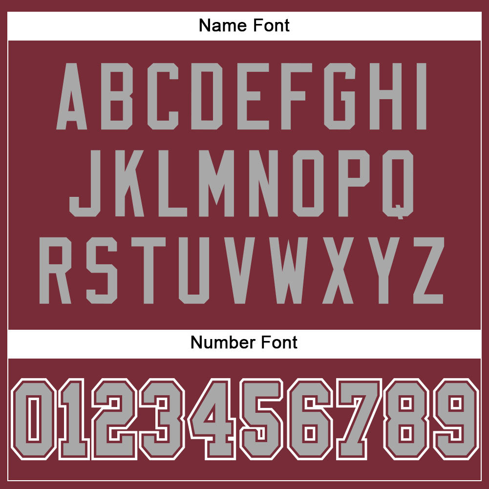 Custom Burgundy Gray-White Mesh Authentic Football Jersey - Sky-Custom
