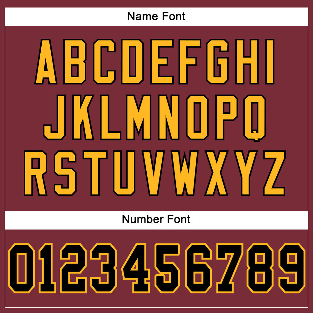 Custom Burgundy Black-Gold Mesh Authentic Football Jersey - Sky-Custom