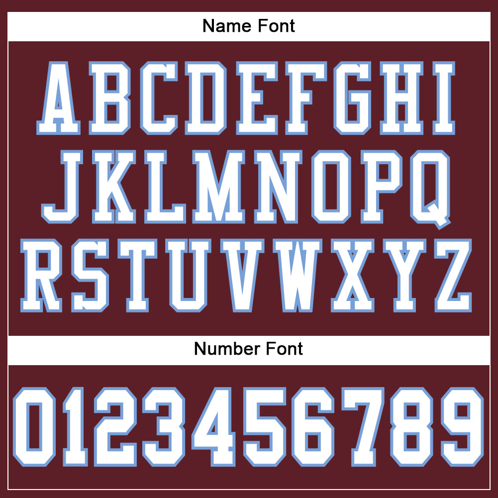 Custom Burgundy White-Light Blue Mesh Authentic Football Jersey - Sky-Custom
