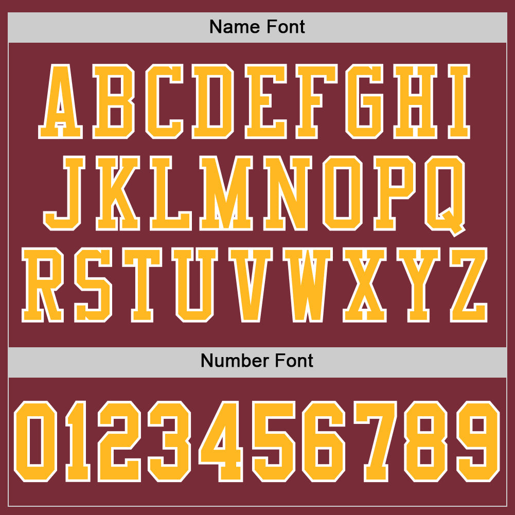 Custom Burgundy Gold-White Mesh Authentic Football Jersey - Sky-Custom