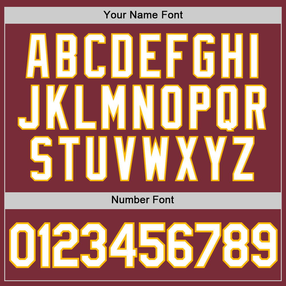 Custom Burgundy White-Gold Authentic Baseball Jersey - Sky-Custom