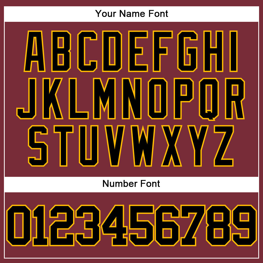 Custom Burgundy Black-Gold Authentic Baseball Jersey - Sky-Custom
