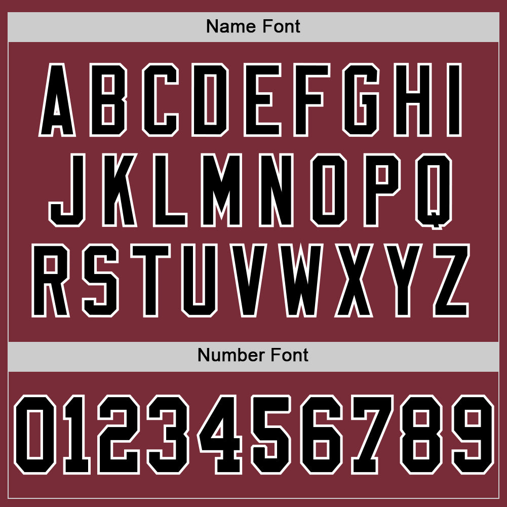 Custom Burgundy Black-White Mesh Authentic Throwback Football Jersey - Sky-Custom
