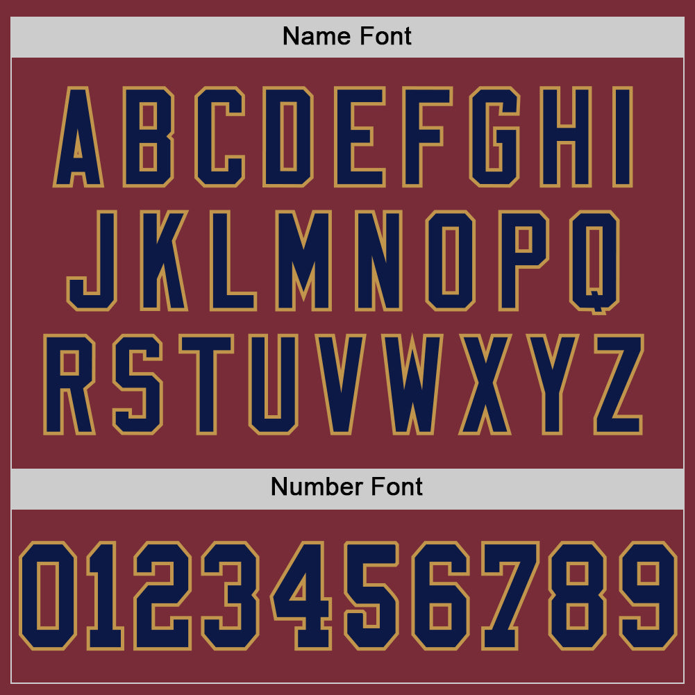 Custom Burgundy Navy-Old Gold Mesh Authentic Throwback Football Jersey - Sky-Custom