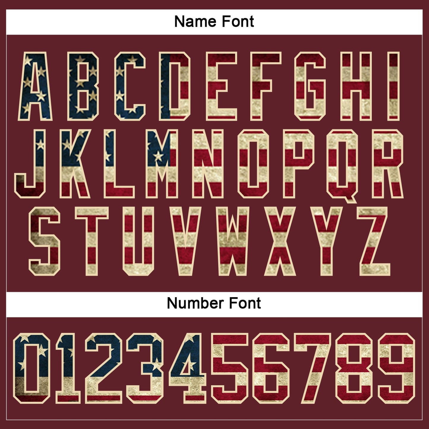 Custom Burgundy Vintage USA Flag Cream-Black Hockey Jersey - Sky-Custom