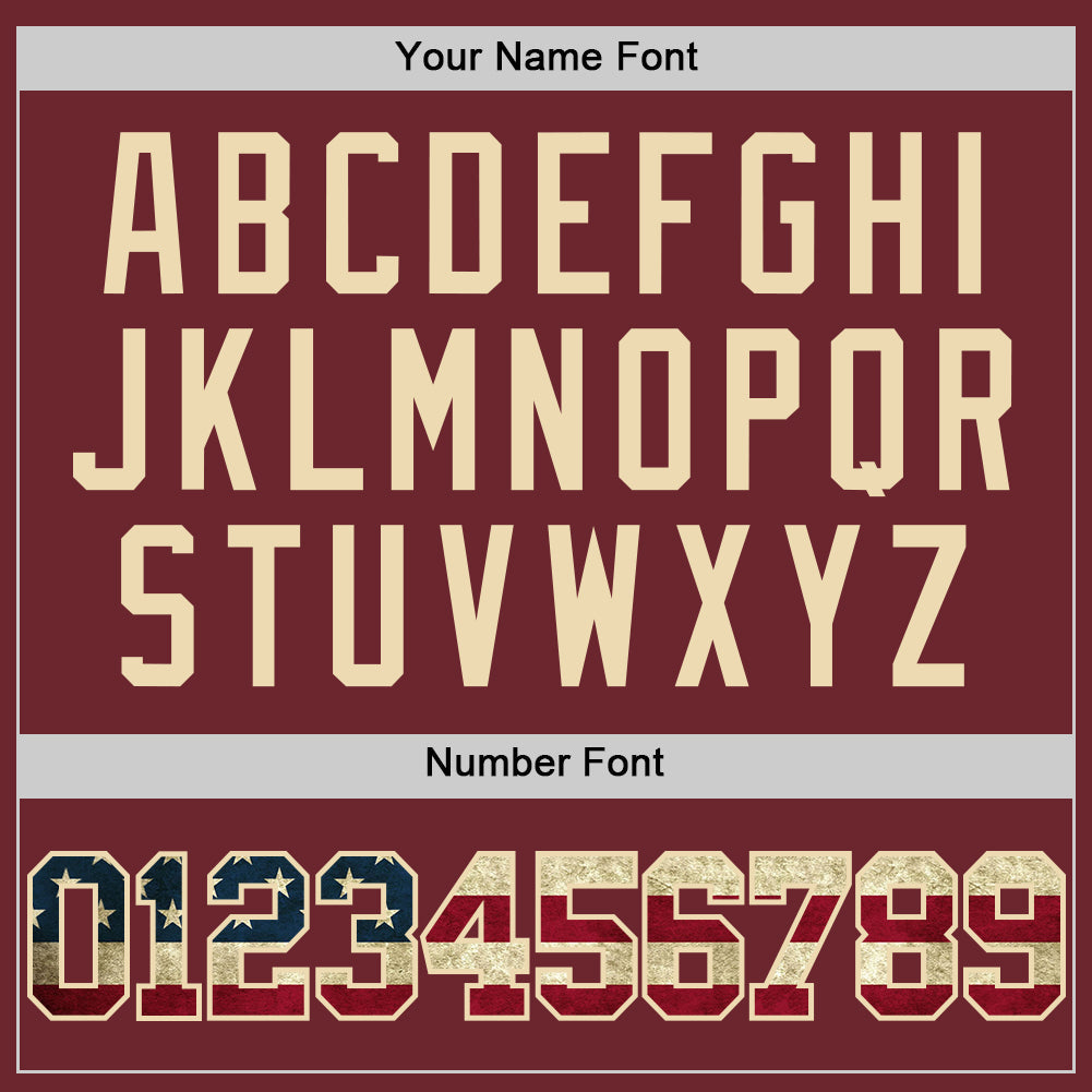 Custom Burgundy Vintage USA Flag-Cream Authentic Basketball Jersey - Sky-Custom