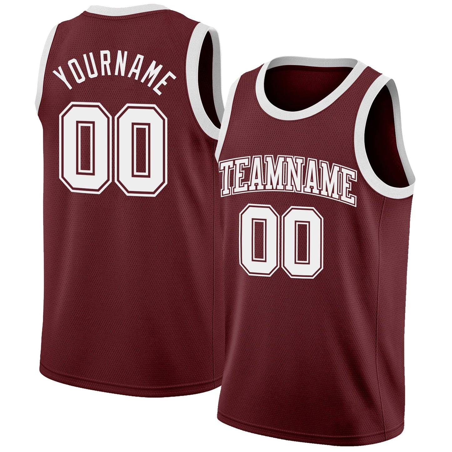Custom Burgundy White Authentic Basketball Jersey - Sky-Custom