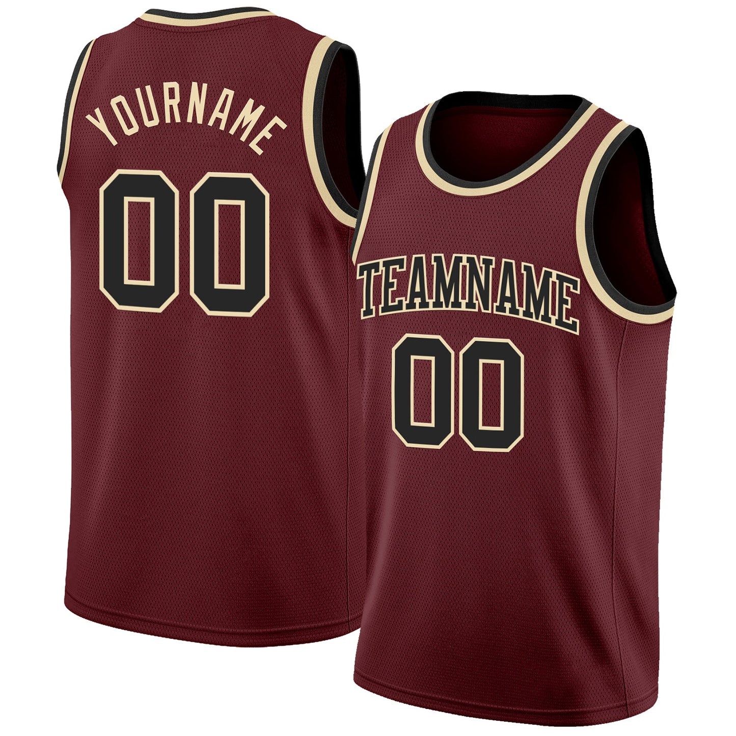 Custom Burgundy Black-Cream Authentic Basketball Jersey - Sky-Custom