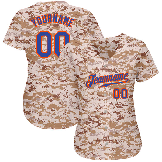 Custom Camo Royal-Orange Authentic Salute To Service Baseball Jersey - Sky-Custom