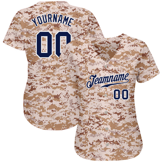 Custom Camo Navy-White Authentic Salute To Service Baseball Jersey - Sky-Custom
