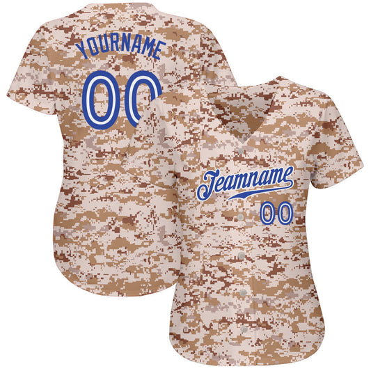 Custom Camo Royal-White Authentic Salute To Service Baseball Jersey - Sky-Custom
