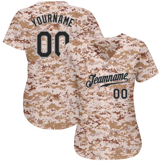 Custom Camo Black-Gray Authentic Salute To Service Baseball Jersey - Sky-Custom